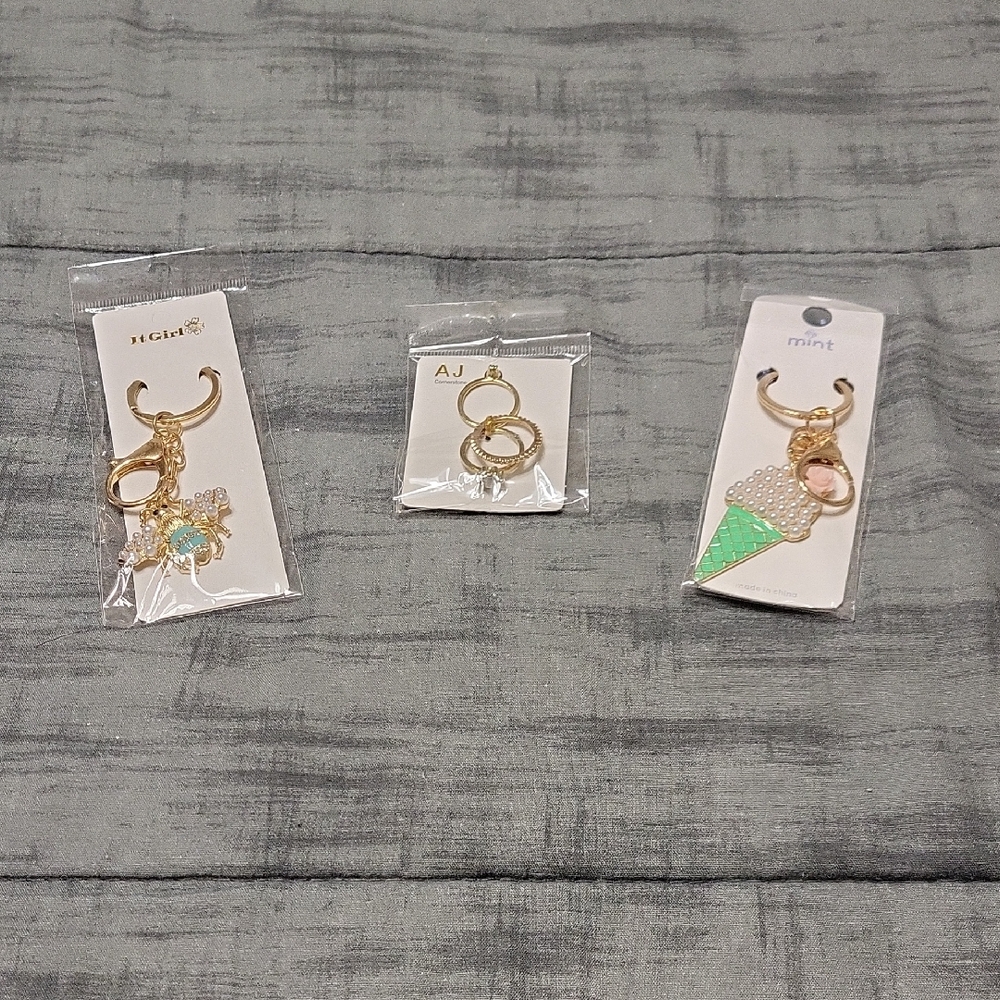 Mint Gold and Green Ice Cream Pendant